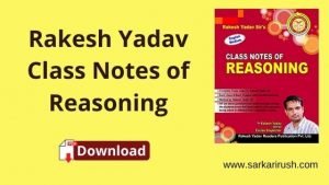 Rakesh yadav class notes reasoning pdf